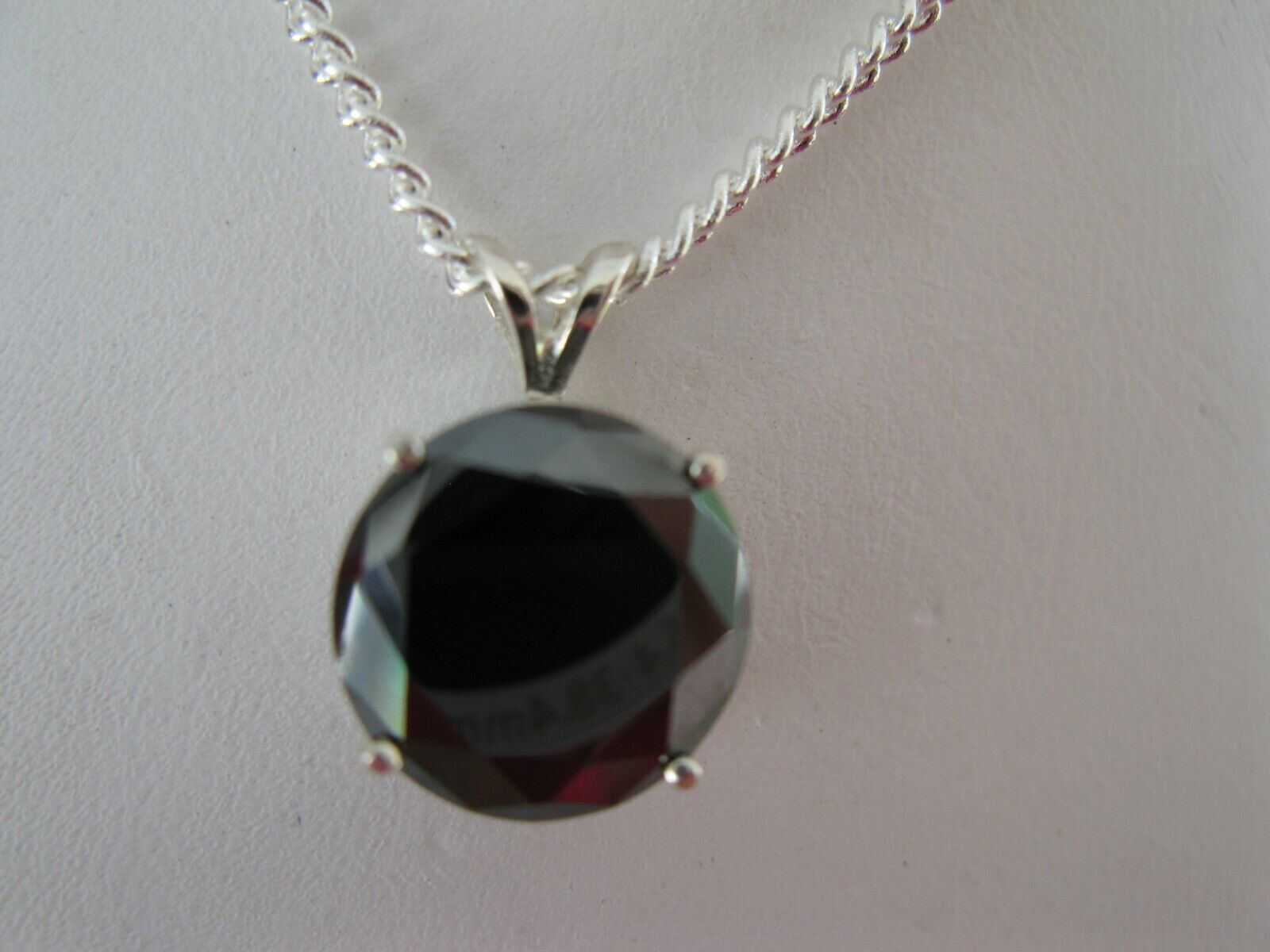 4.19ct NATURAL BLACK DIAMOND NECKLACE,FREE DIAMOND TESTER,CERTIFI CATE,PENDANT