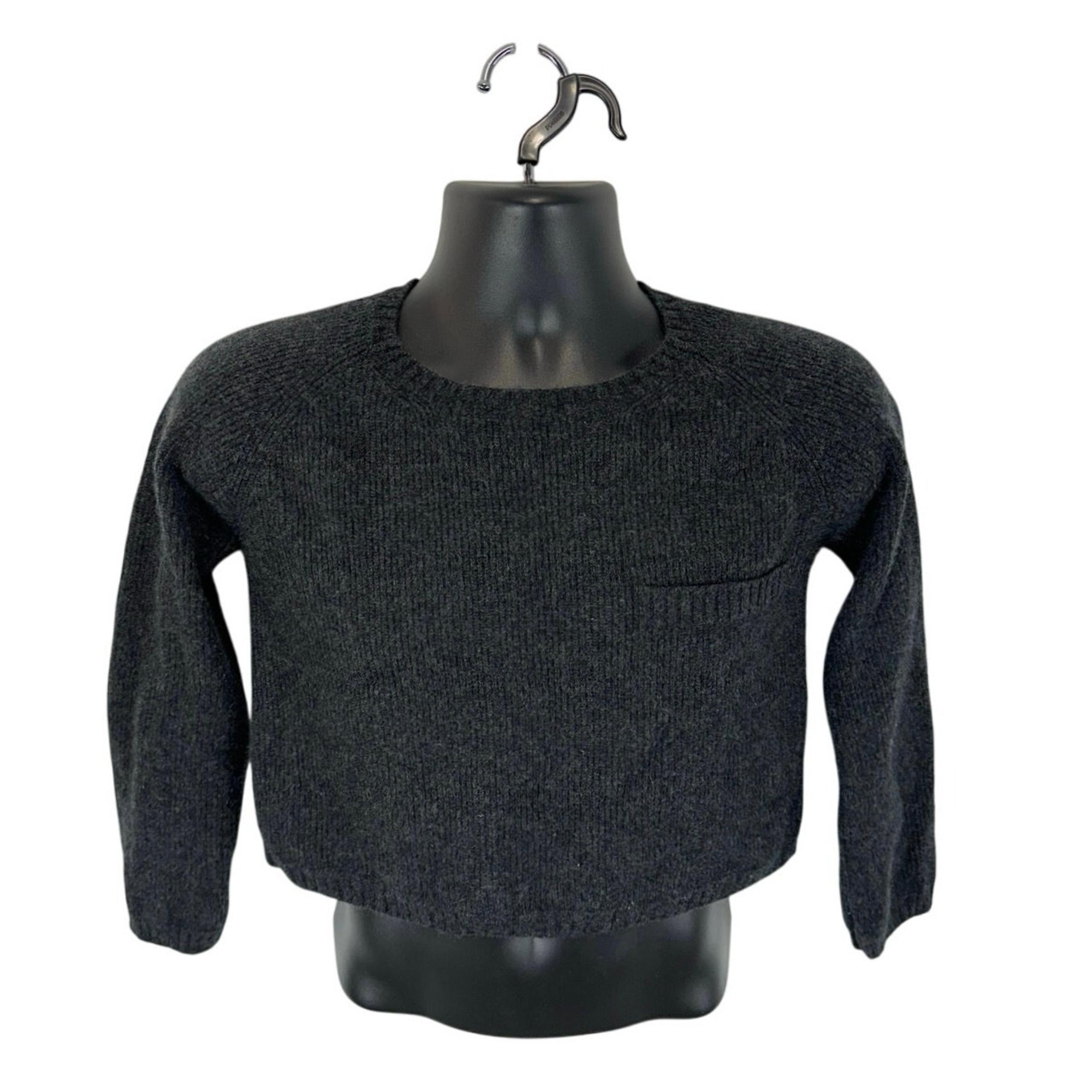 Jenni Kayne Cashmere Knit Crop Sweater Dark Grey Size XS Preppy Designer