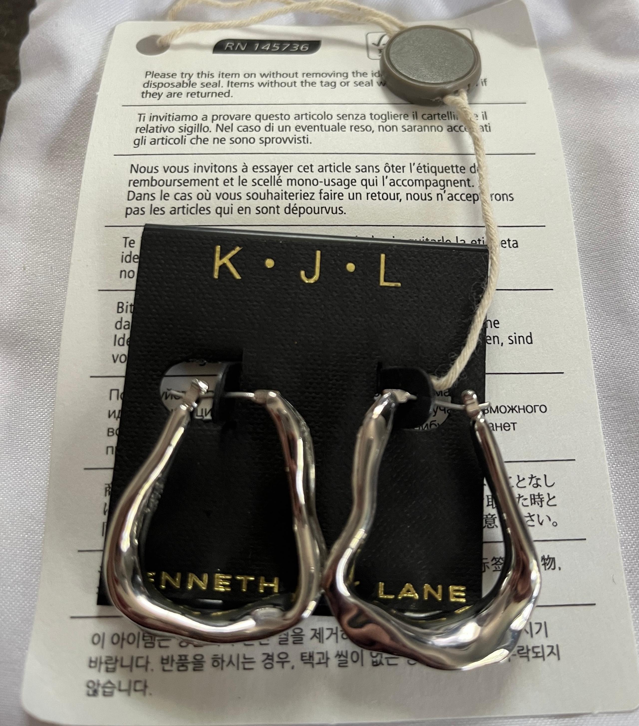 KENNETH JAY LANE Silver-tone Lane Link Hoop earrings