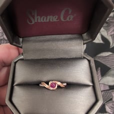 Ruby and diamond 14k rose gold ring