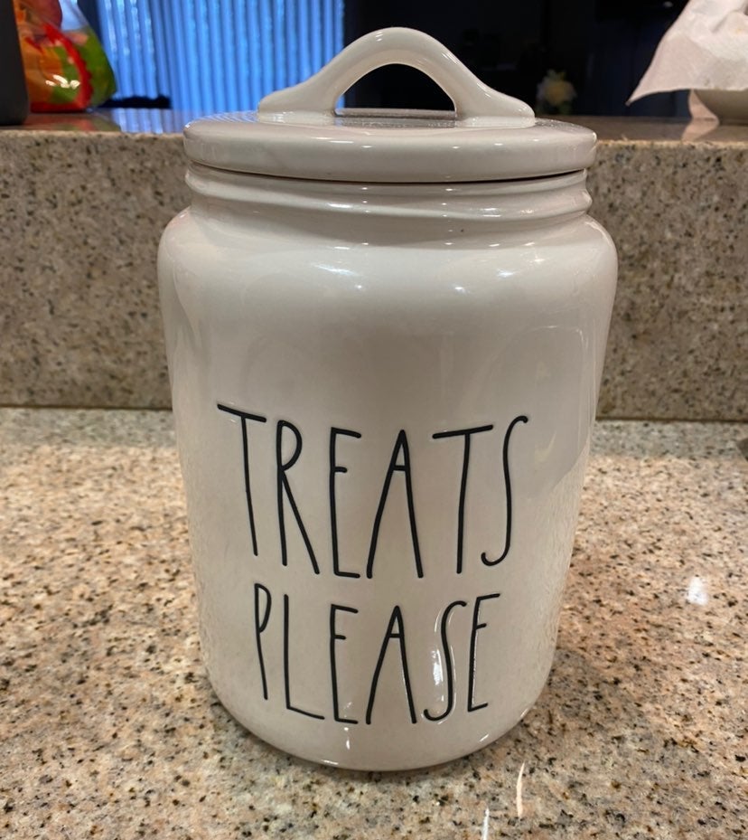 Rae Dunn Treats Please canister