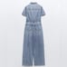 ZARA ZW FULL LENGTH DENIM JUMPSUIT