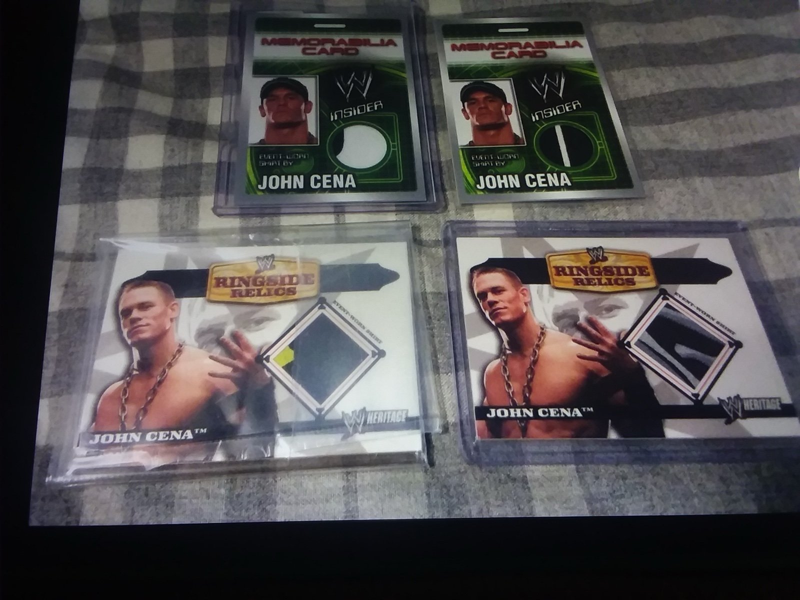 WWE JOHN CENA 2006 TOPPS HERITAGE INSIDER RINGSIDE RELIC CARD LOT MULTIPLE COLOR