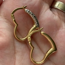 Heart hoop earrings