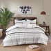 Black and White King Boho 3-Piece Striped Cotton Duvet Set