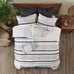 Black and White King Boho 3-Piece Striped Cotton Duvet Set