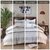 Black and White King Boho 3-Piece Striped Cotton Duvet Set