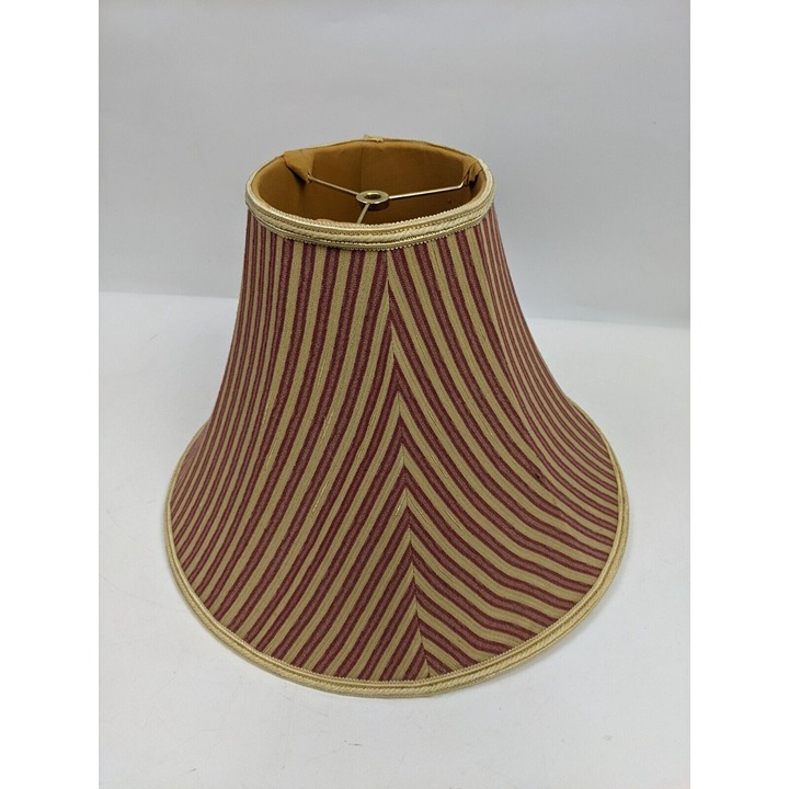 vintage gold red striped floor table lamp shade 11 tall