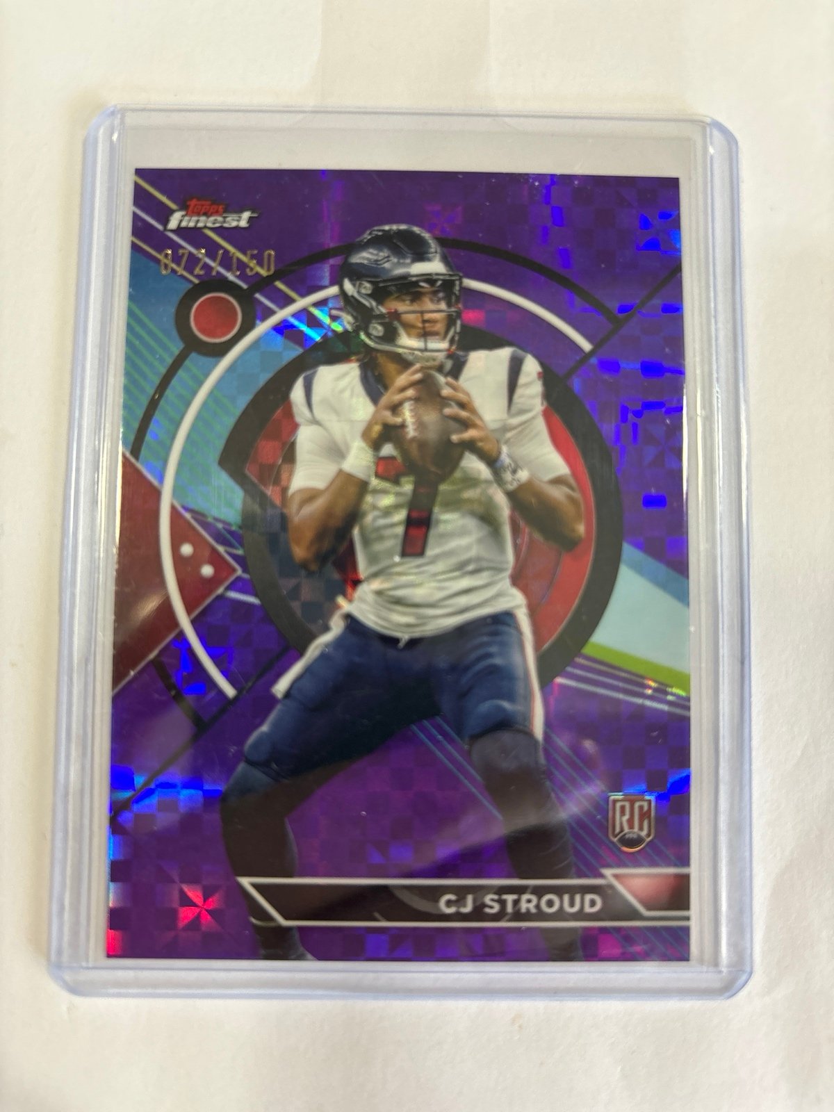 CJ stroud Topps finest purple refractor numbered 72/150 rare Houston Texans case