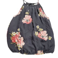 Joie Women's Black Silk Floral Halter Artisinal Elastic Waist Print Size XS...