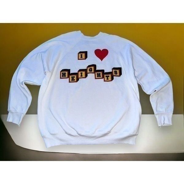 Vintage 90s I Love Heights College House Inc 1993 Sweatshirt Sz L