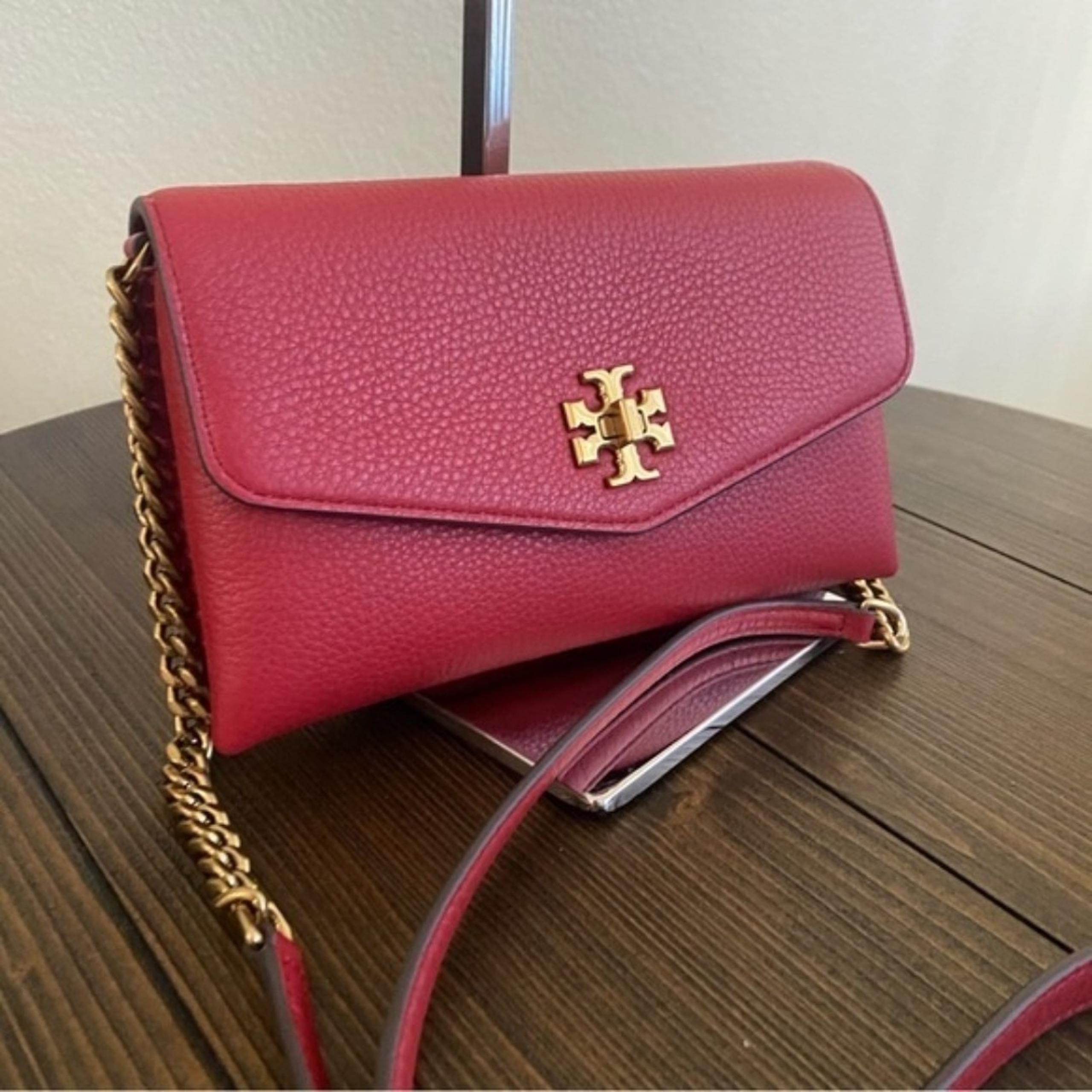 New Tory Burch KIRA PEBBLED CHAIN WALLET crossbody bag