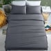 100% Cooling Bamboo_ Sheets Queen Set,Dark Grey -kbbx7