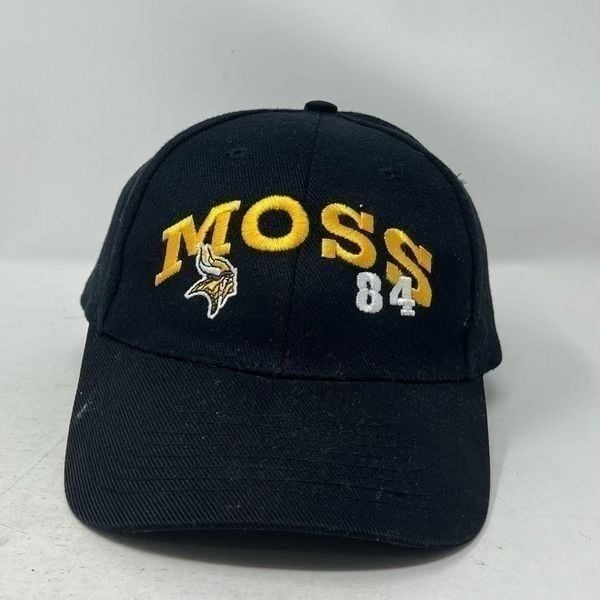 Vintage Randy Moss Baseball Hat Buckle Adjustable Nissun Cap Black NFL Mens