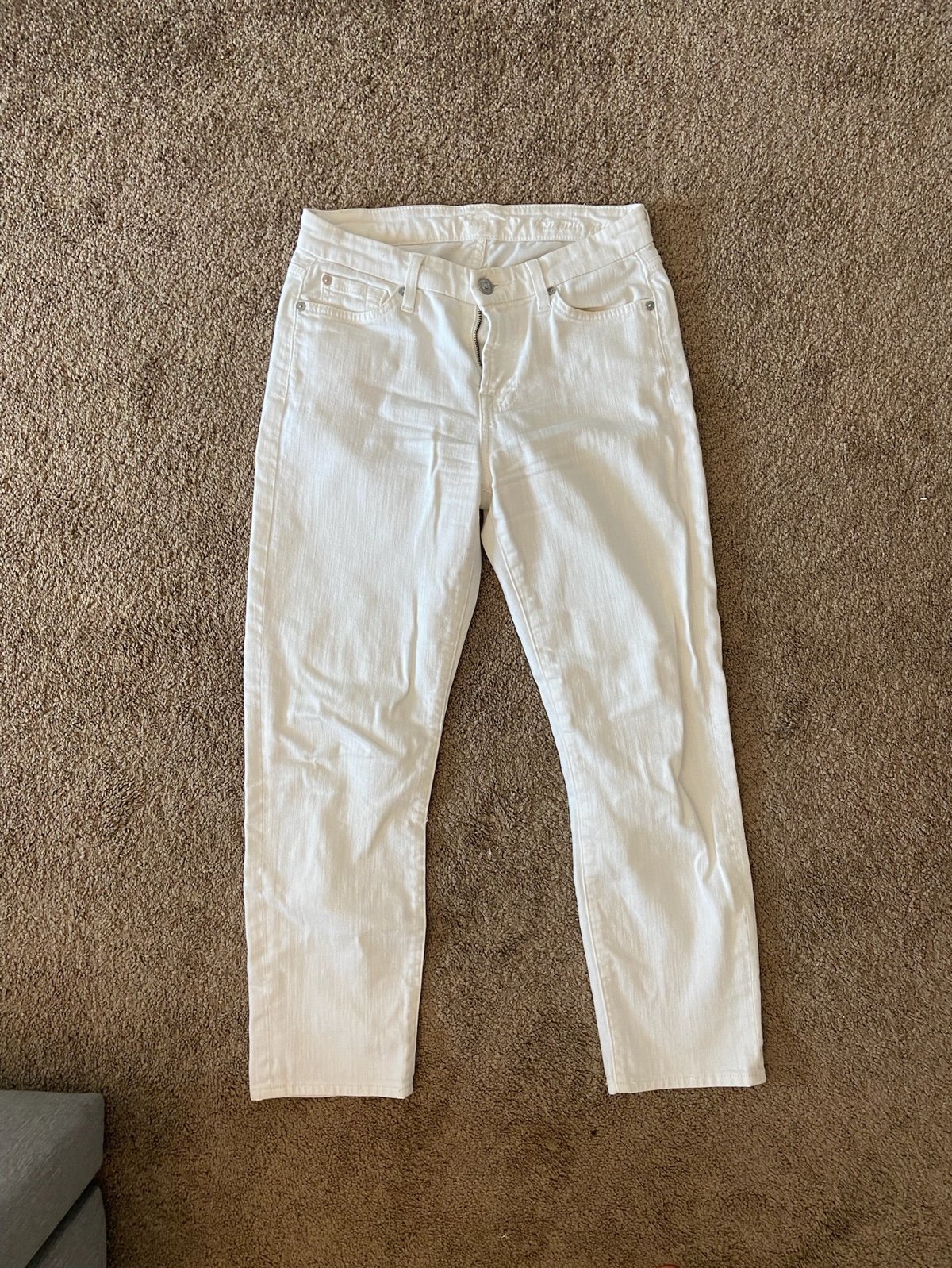 7 for All Mankind White Jeans 25