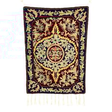 Embroidered & Hand Stitched Tapestry Throw Rug Made In Jammu India
