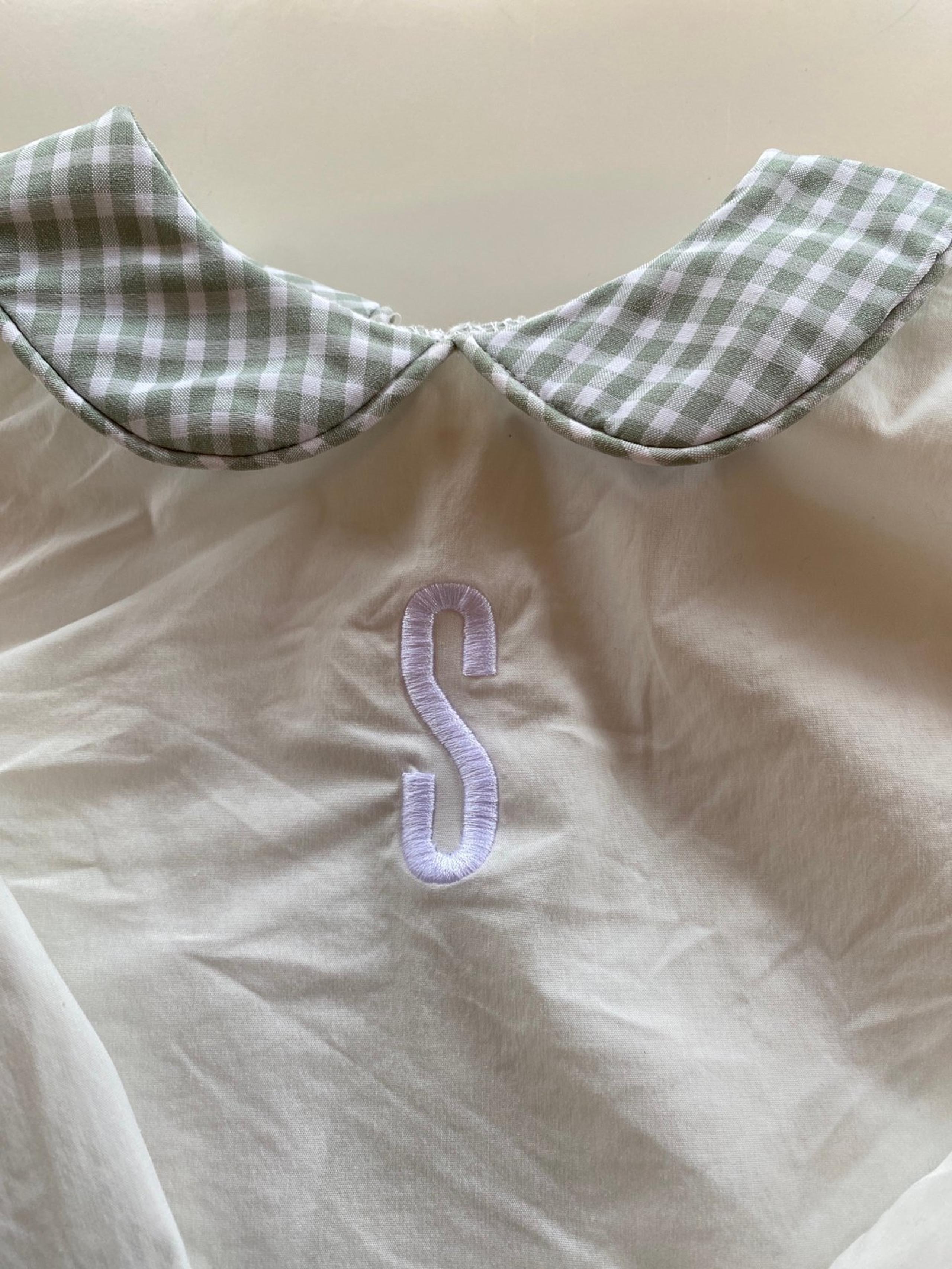 Boys monogrammed S long sleeve shirt with matching pants. ** pants have pen mark