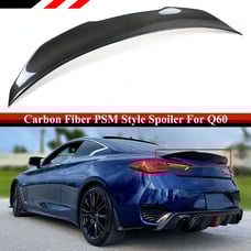 NEW 2017-2022 INFINITI Q60 HIGH KICK Real Carbon Fiber Rear Trunk PSM Spoiler
