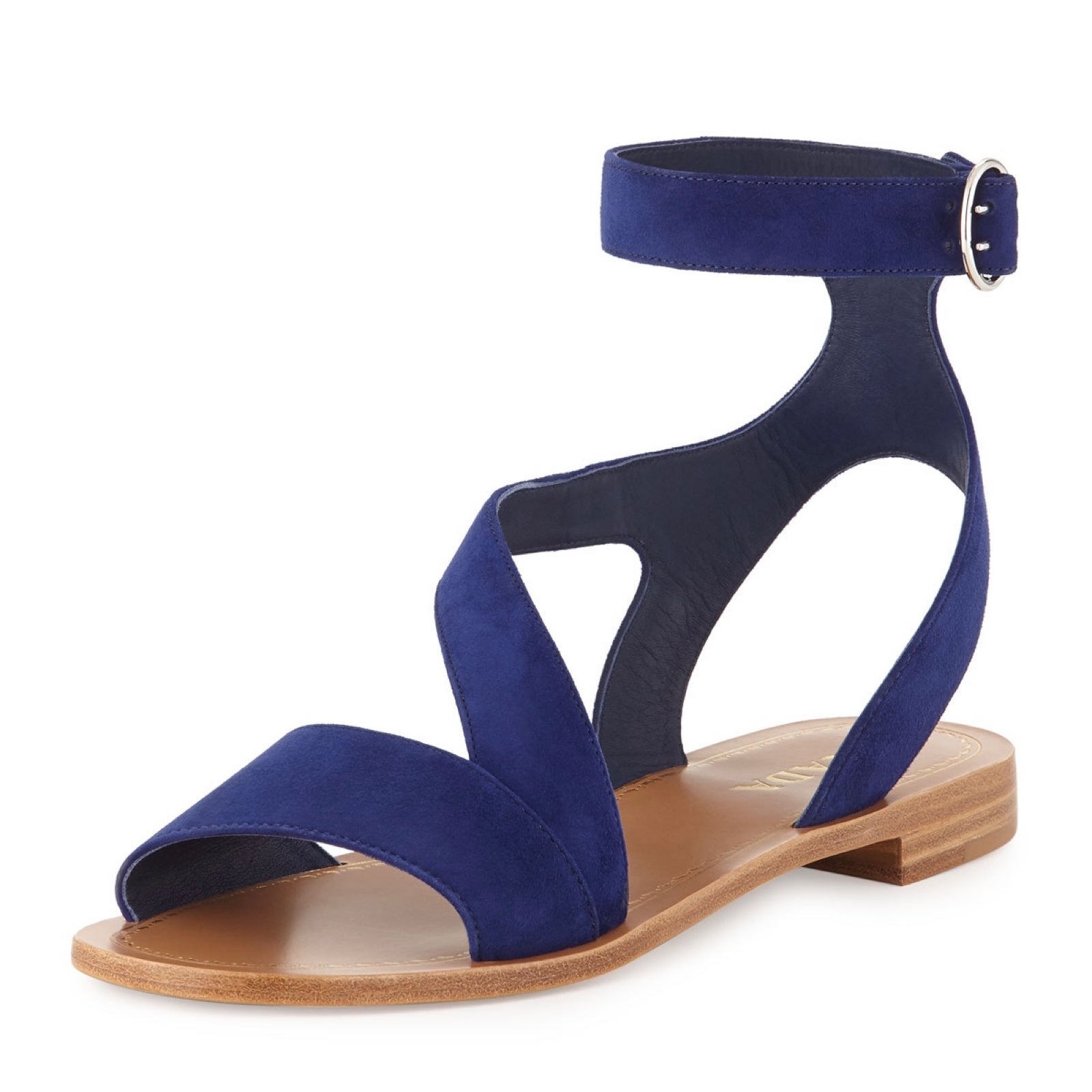 Prada navy suede ankle-wrap sandal size IT 36.5 US 6.5