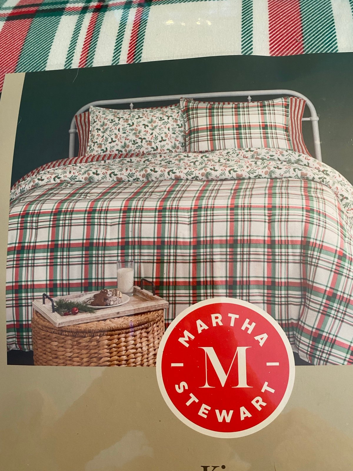 Comforter Martha Stewart Holiday Flannel Plaid KING SIZE Set With 2 Shams