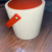 Vtg Morgan Bucket Brigade Ice Bucket Red /White Leather 8.5”x8 Mancave Bar