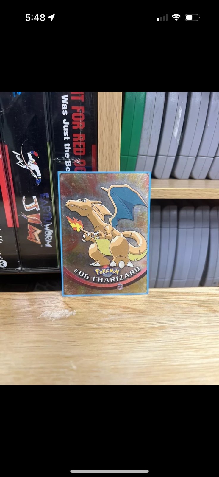 1999 Pokemon Topps TV CHARIZARD Rainbow Foil #6 1st Print Blue Logo