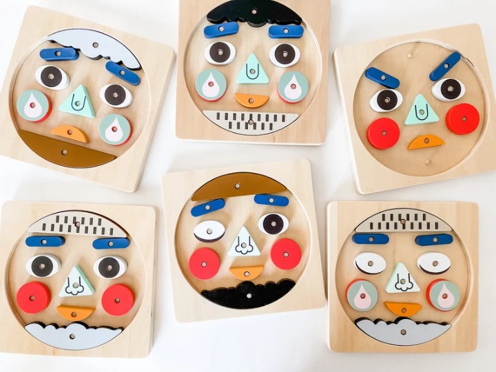 Wooden Emotions Puzzle- Toddler Activities- Children's Gifts- Childhood Gratitud