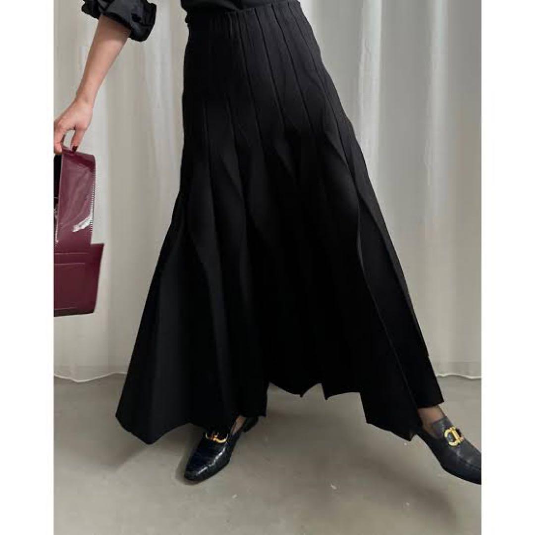 円高還元 WAVE PLEATS Pleated S Size Black, SKIRT KNIT スカート