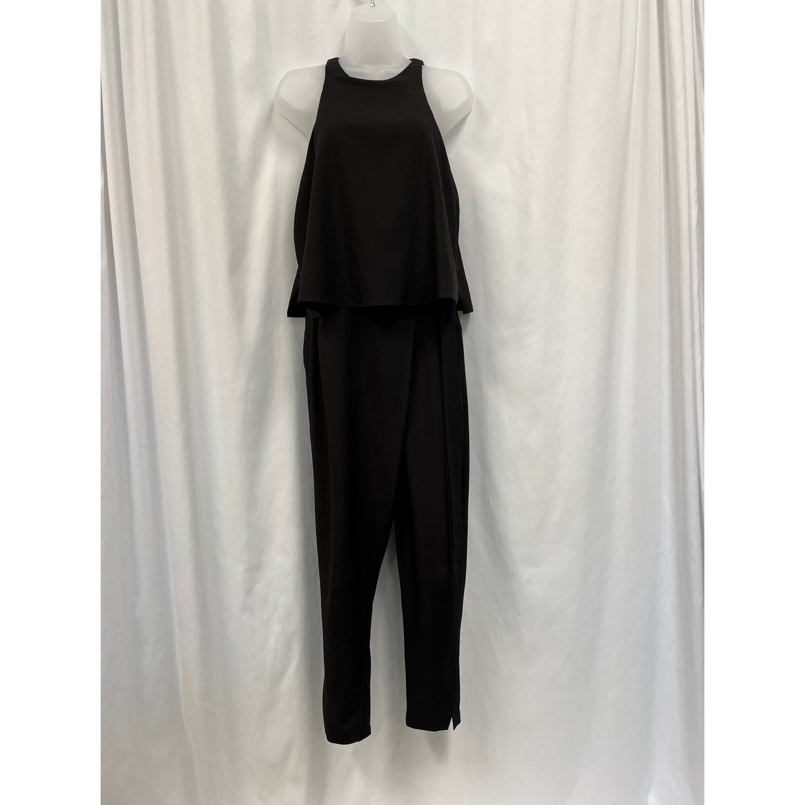 Halston Heritage Black High Neck Halter Jumpsuit Size 2 MSRP 395