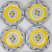 Pier 1 Imports MIRANDELA Hand Painted Portugal Earthenware Dinner Plates Set/4