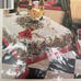 Holly & Ivy BARDWIL Christmas Season Linens Gretchen Floral Table Cloth 60x102
