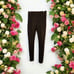 SPANX Rich Chocolate Faux Suede Leggings Seamed Pull-On Pants Chic Casual Sz S