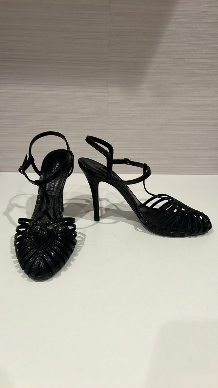 Ralph Lauren Purple Label Belizia black lizard pump (size 8B) NWOT