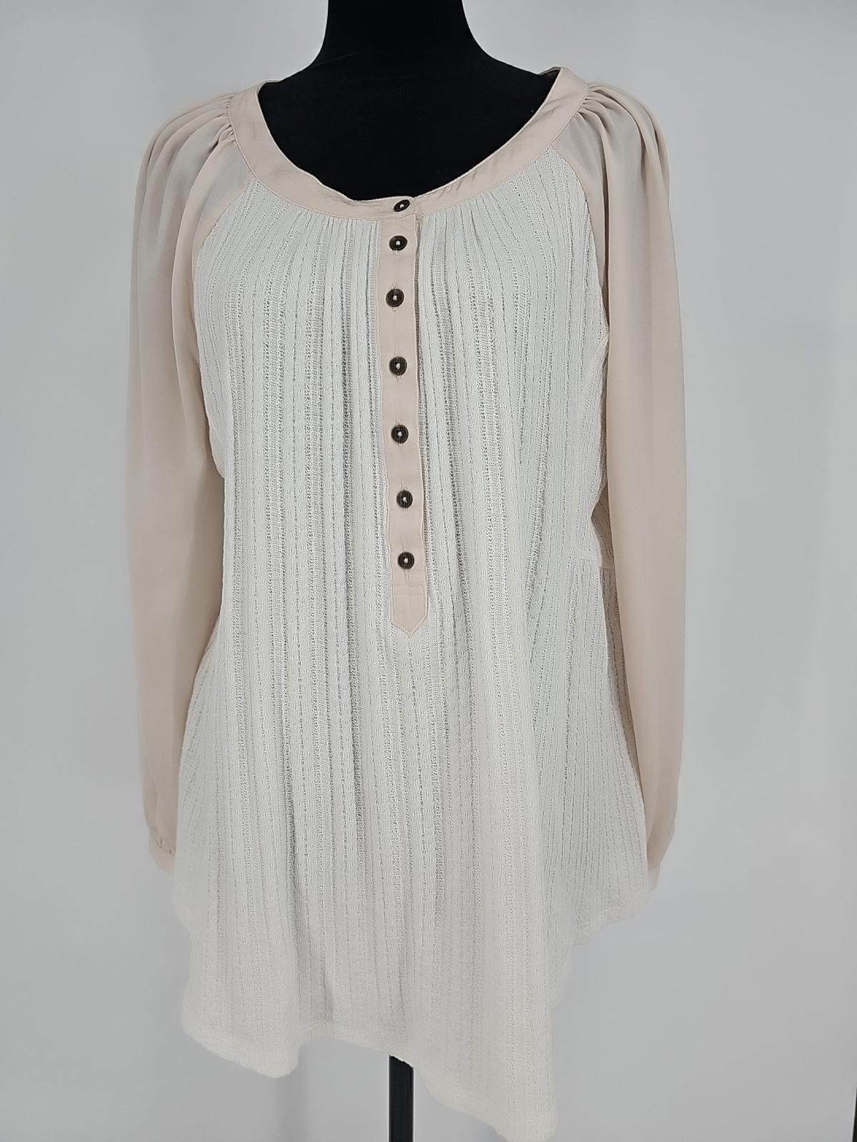 Anthropologie Meadow Rue Kersee Henley Top Boho Crochet Top XL