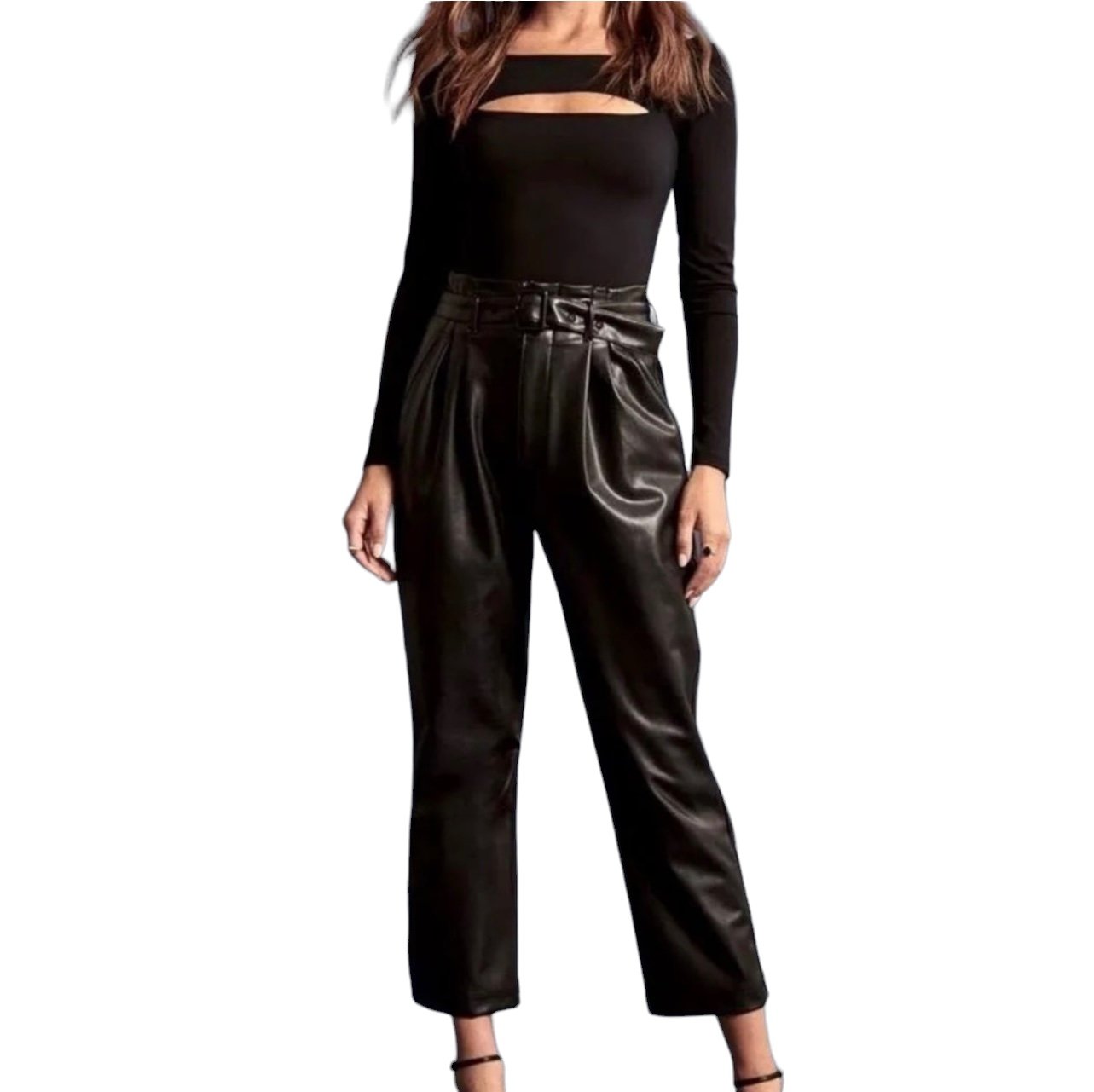 NWT ABERCROMBIE & FITCH Vegan Leather Paper Bag Pants