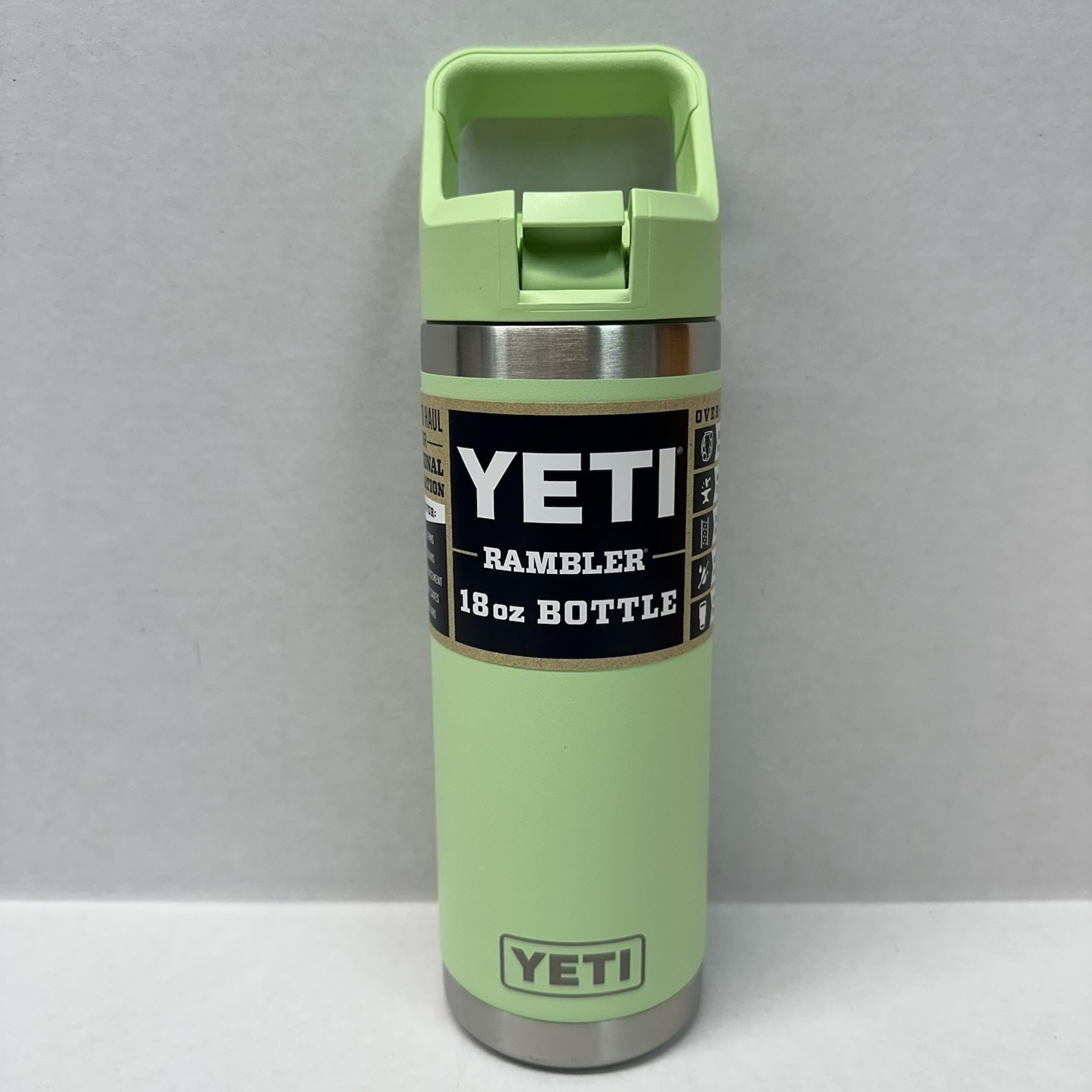 Yeti Key Lime Green Rambler 18oz Bottle w/ Straw Cap