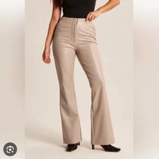 Abercrombie vegan leather beige pants