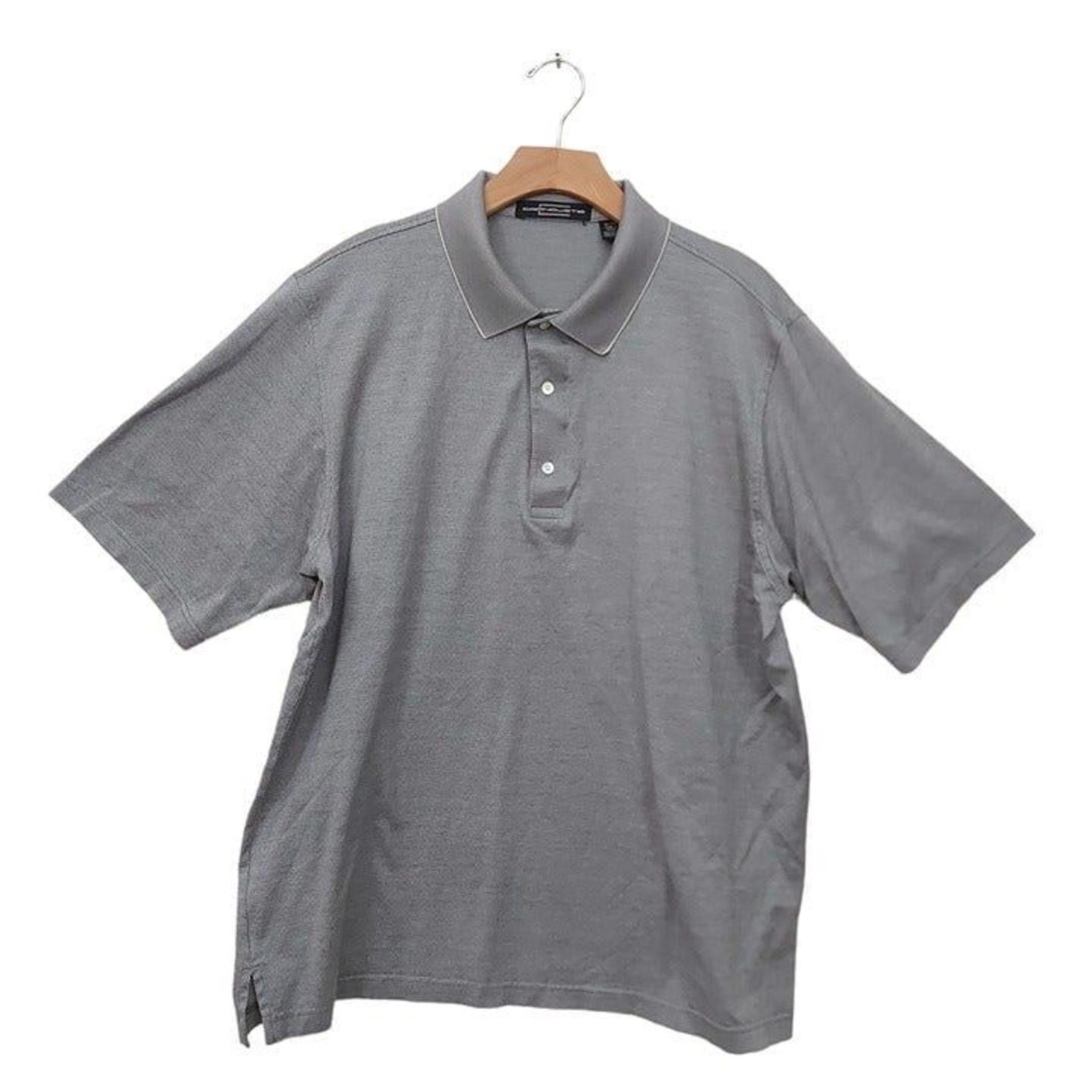 Carnoustie Polo Shirt Mens XL Gray Short Sleeve Cotton Performance Preppy