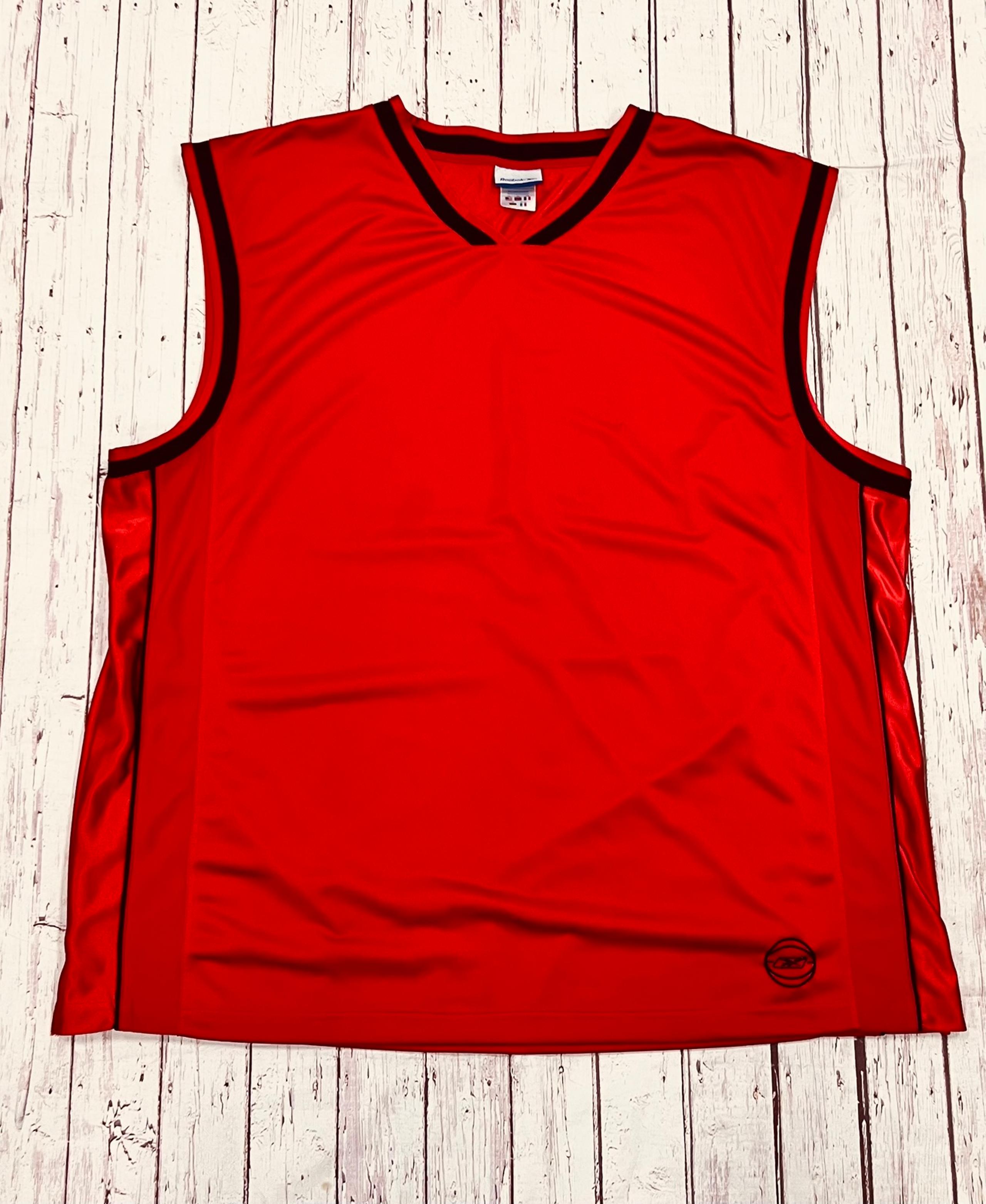 Men’s Red/ Black Reeboks Sleeveless Basketball Jersey Size 3XL