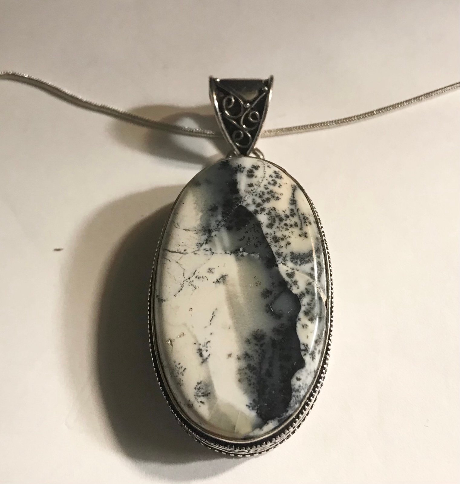 Dendritic Opal 925 Sterling Silver Necklace