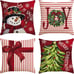 Merry Christmas Let It Snow Joy Stripes Gift Box Throw Pillow Cover