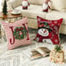 Merry Christmas Let It Snow Joy Stripes Gift Box Throw Pillow Cover