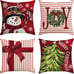 Merry Christmas Let It Snow Joy Stripes Gift Box Throw Pillow Cover