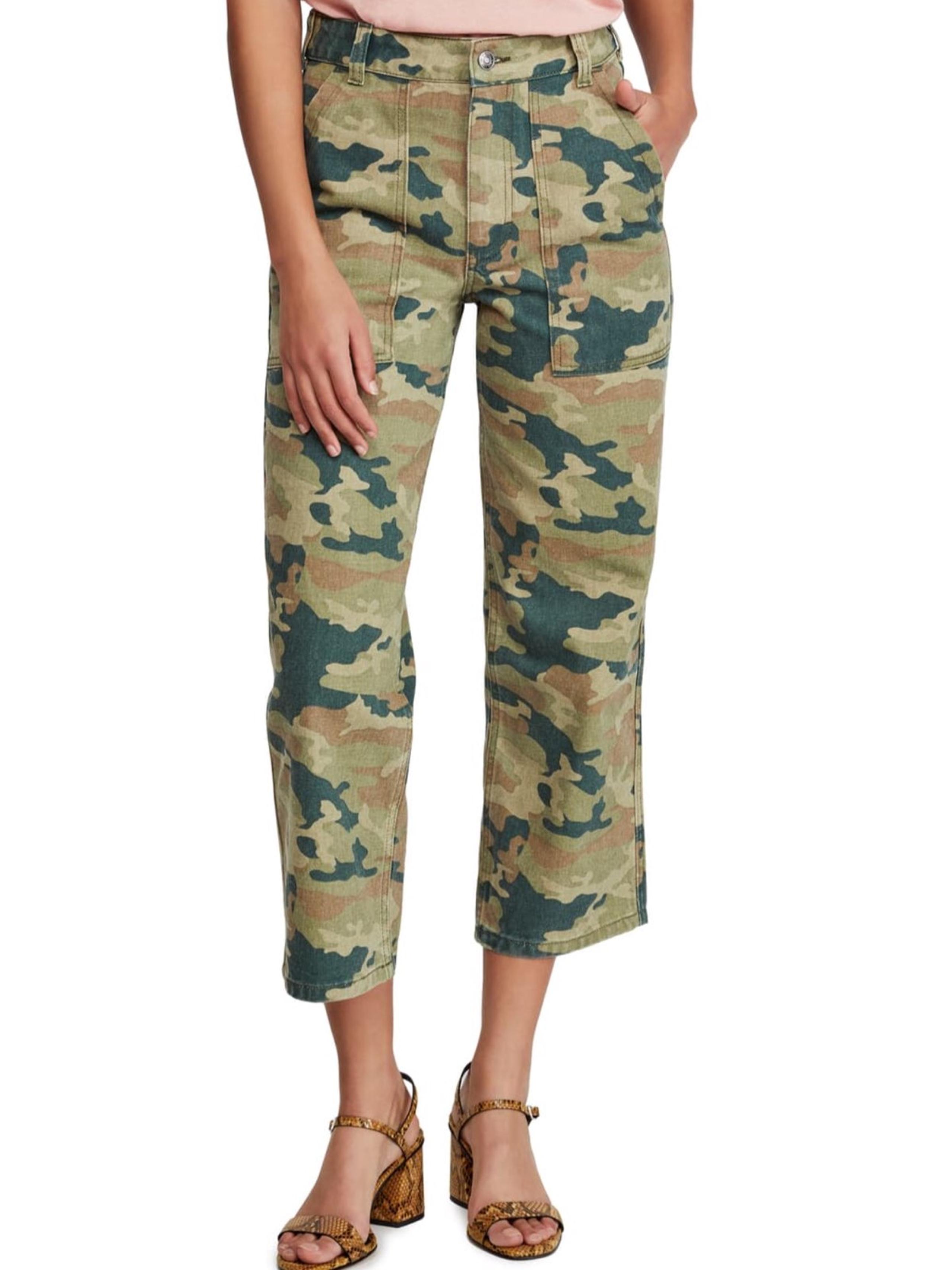 Free People Camo Crop Pants Size 27
