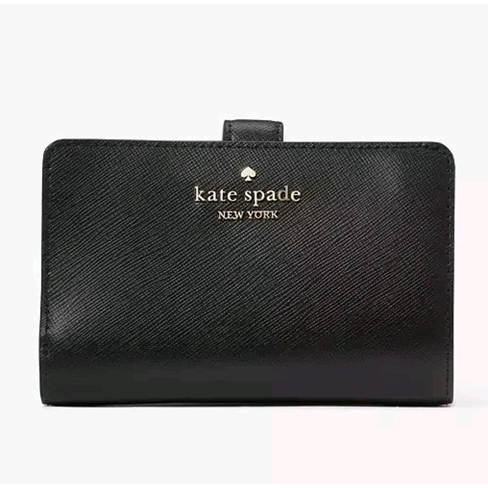 Kate Spade Madison Medium Compact Leather Bifold Wallet KC580 Black NEW