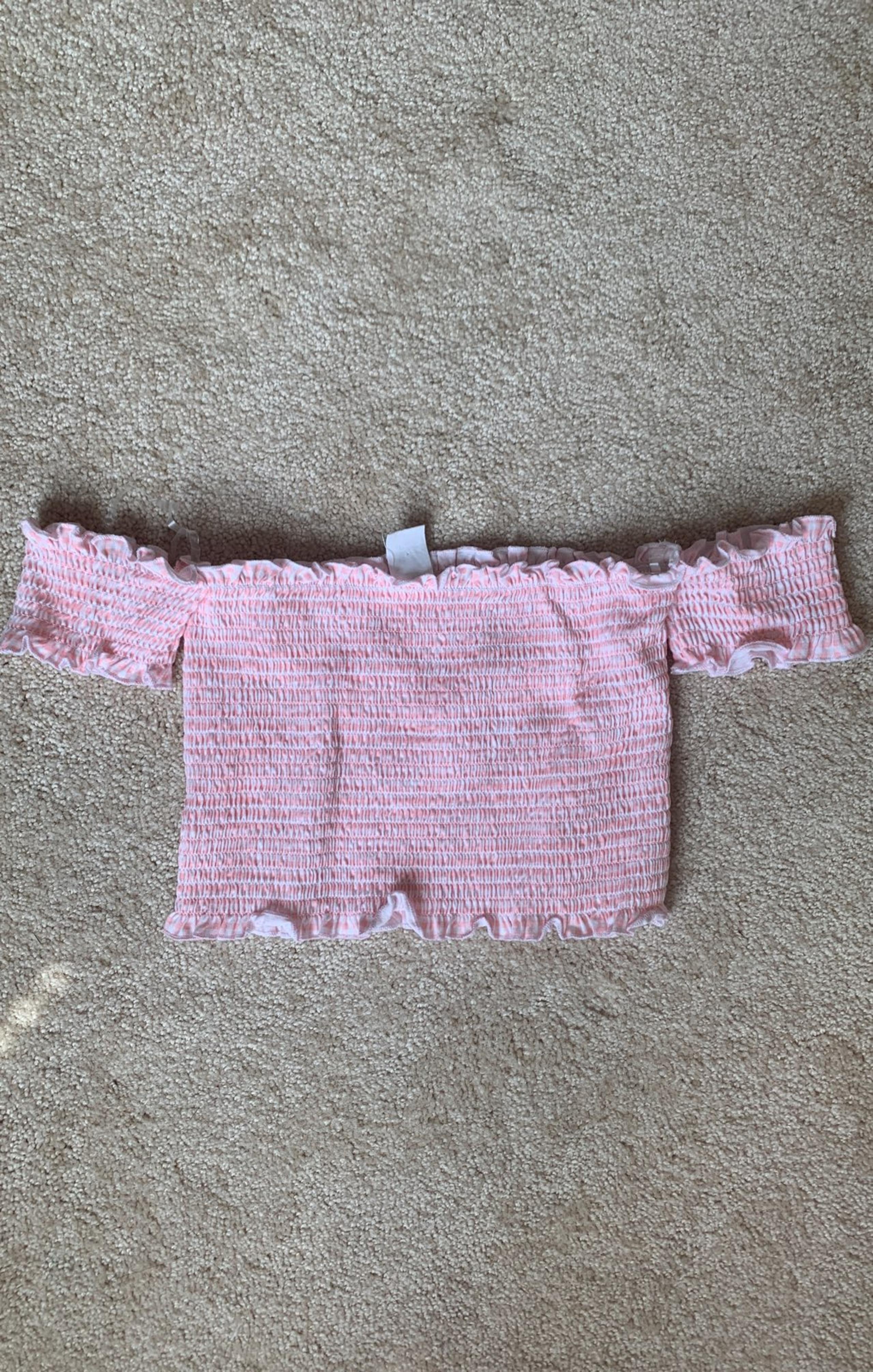 Pacsun off the shoulder pink crop top