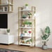Gold Bookshelf Modern Bookshelf, Storage Shelves 5 Tiers