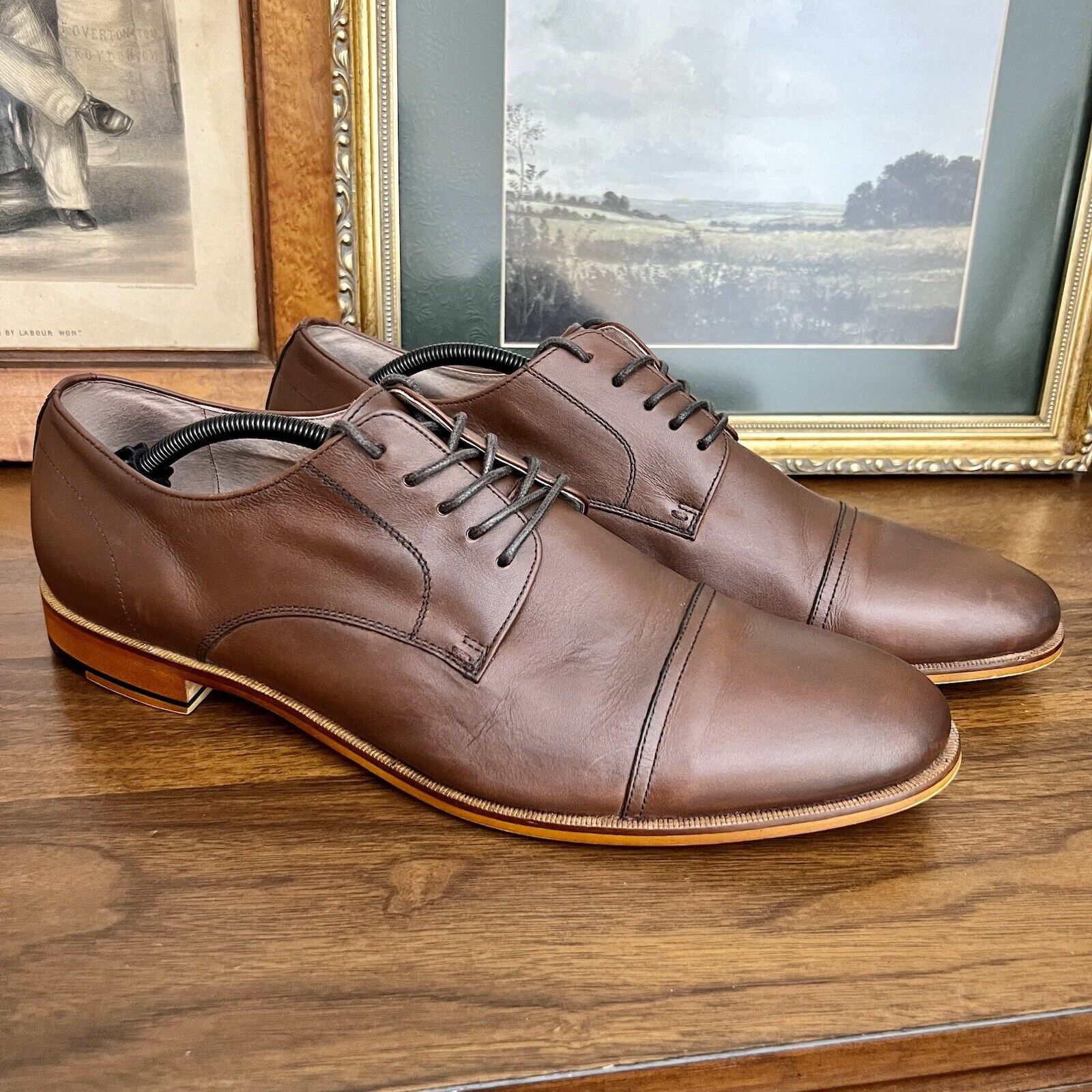 Mens ASTON GREY Ian Cap Toe Oxford Chestnut sz 13