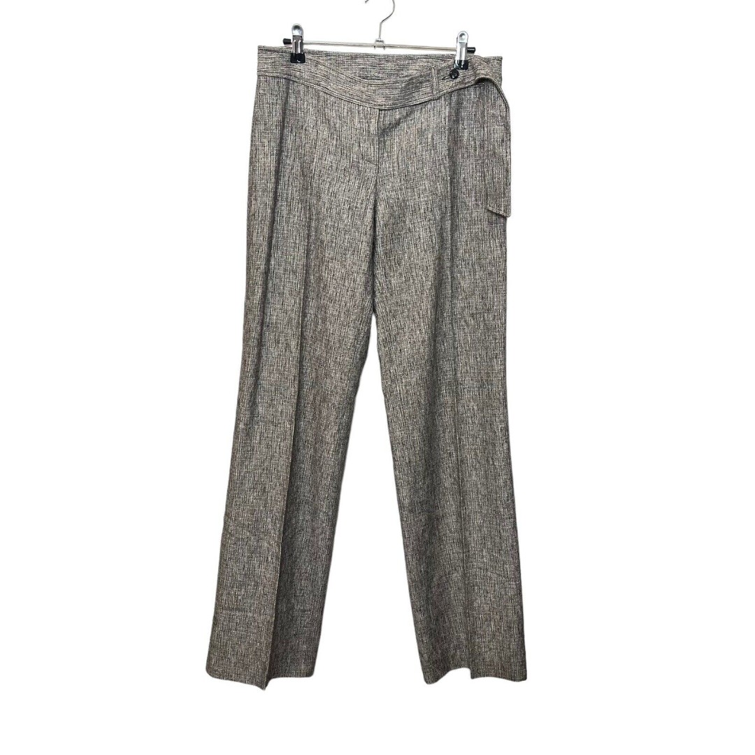 Valentino Womens Tweed Pants Pleated Pockets Mid Rise Straight Leg Trouser Sz 6
