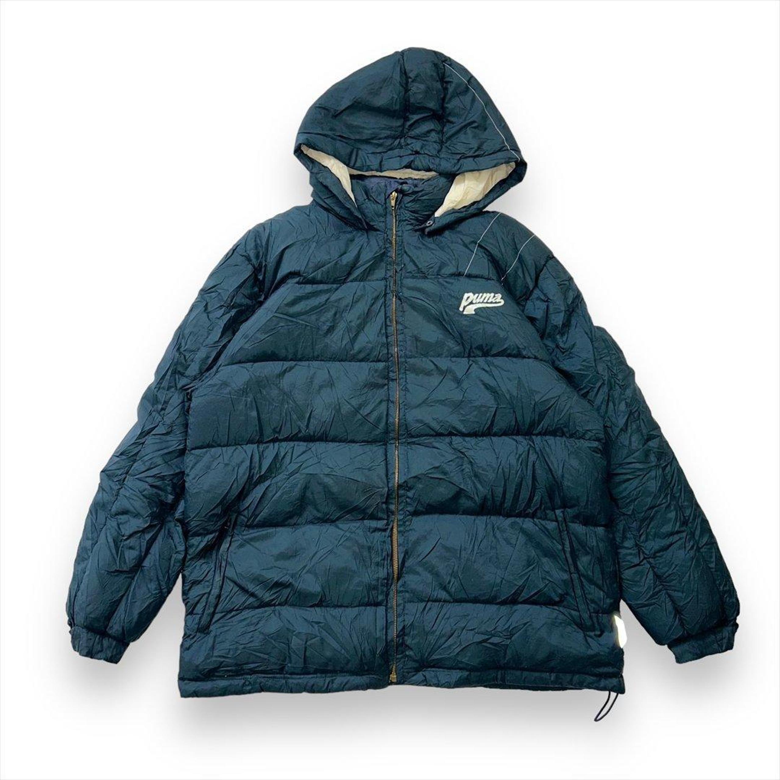 PUMA Hoodie Down Jacket Outerwear Vintage Men's L Navy